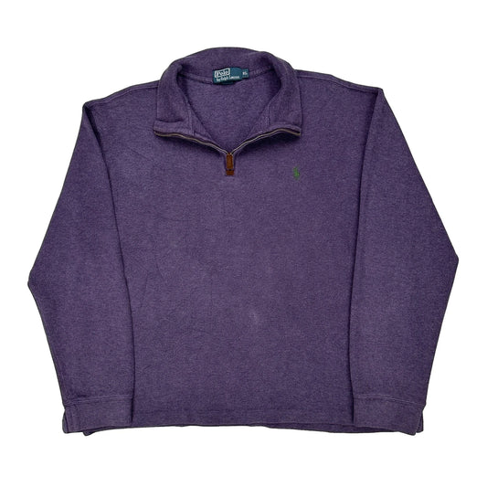 Polo By Ralph Lauren 1/4 Zip - XL Purple Cotton