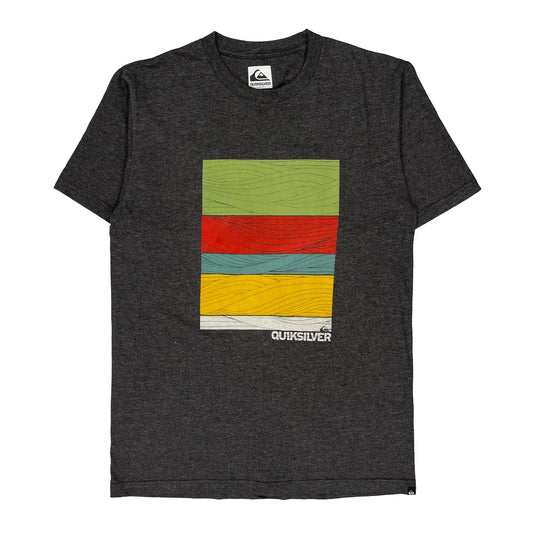 Quiksilver Graphic T-Shirt - Medium Grey Cotton Blend