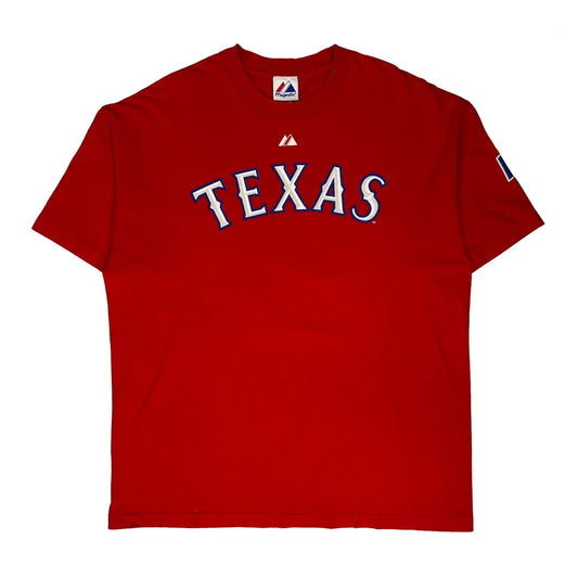 Texas Rangers Majestic Mlb T-Shirt - XL Red Cotton