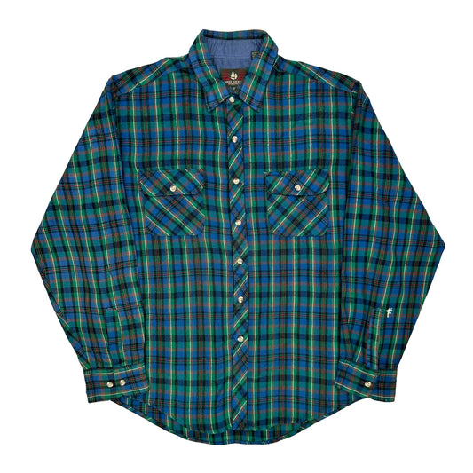 High Sierra Checked Flannel Shirt - XL Blue Acrylic
