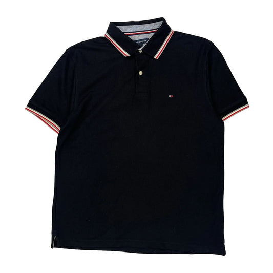 Tommy Hilfiger Polo Shirt - Large Black Cotton