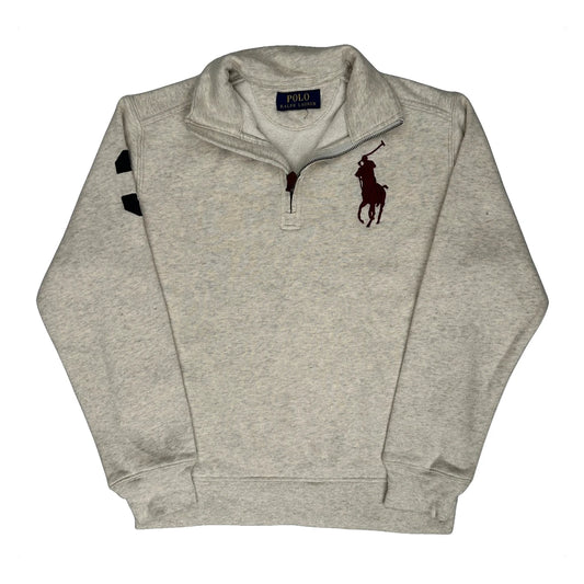 Age 5-6 Polo By Ralph Lauren 1/4 Zip - Small Grey Cotton Blend