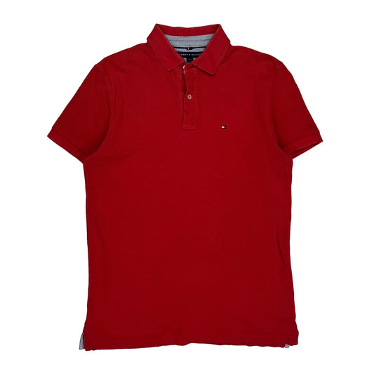 Tommy Hilfiger Polo Shirt - Medium Red Cotton