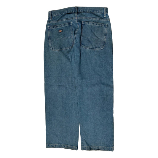 Vintage Dickies Baggy Double Knee Carpenter Trousers - 34W 31L Light Wash Denim