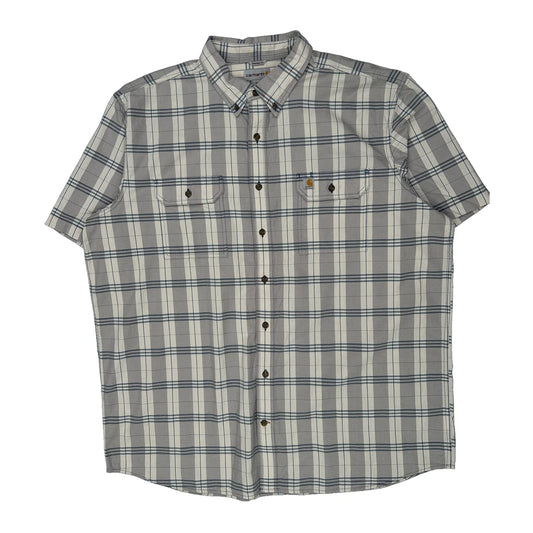 Carhartt Checked Short Sleeve Shirt - 2XL Grey Cotton