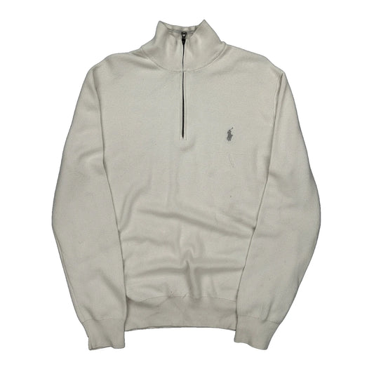 Polo By Ralph Lauren 1/4 Zip - Large White Cotton