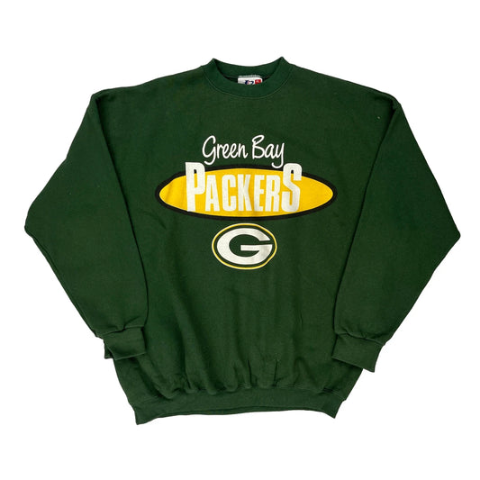 Made In USa Green Bay Packers Logo Athletics Nfl Sweatshirt - XL Green Cotton Blend