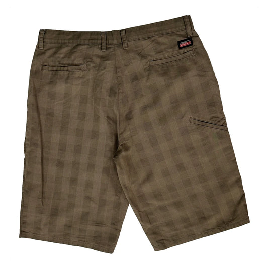Vintage Dickies Checked Chino Shorts - 34W 10L Brown Cotton