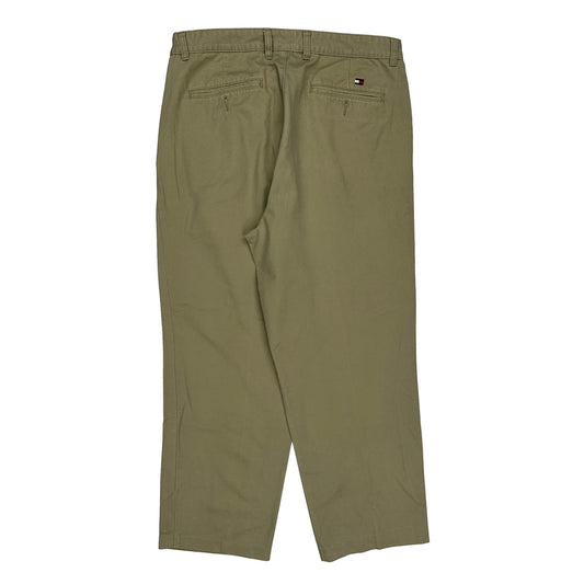 Tommy Hilfiger Pleated Chinos - 36W 29L Khaki Cotton