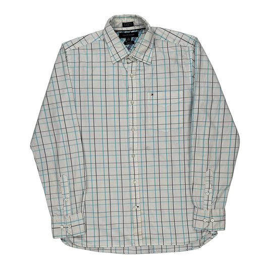 Tommy Hilfiger Checked Shirt - Medium White Cotton
