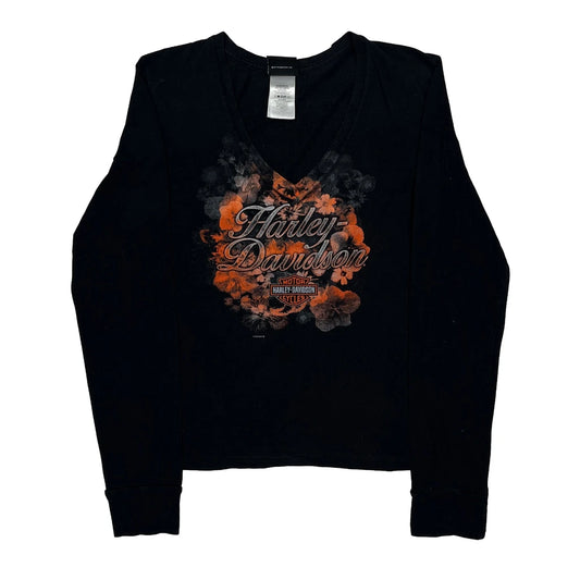 Vintage Barnett Harley Davidson El Paso, Texas Harley Davidson Graphic Long Sleeve T-Shirt - Large Black Cotton