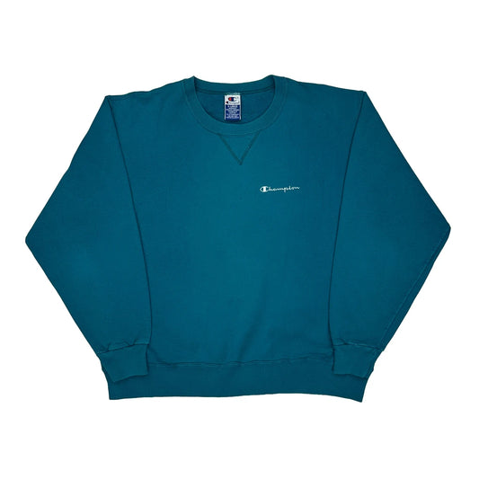 90S Reverse Weave Champion Sweatshirt - XL Green Cotton