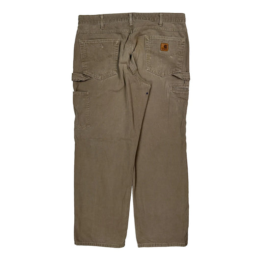 Loose Fit Carhartt B159 Mus Carpenter Trousers - 35W 30L Brown Cotton
