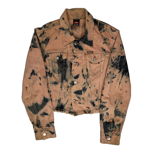 Diesel Cropped Denim Jacket - Small Beige Denim