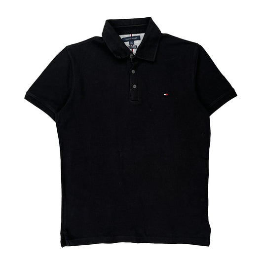 Tommy Hilfiger Slim Fit Polo Shirt - Large Black Cotton