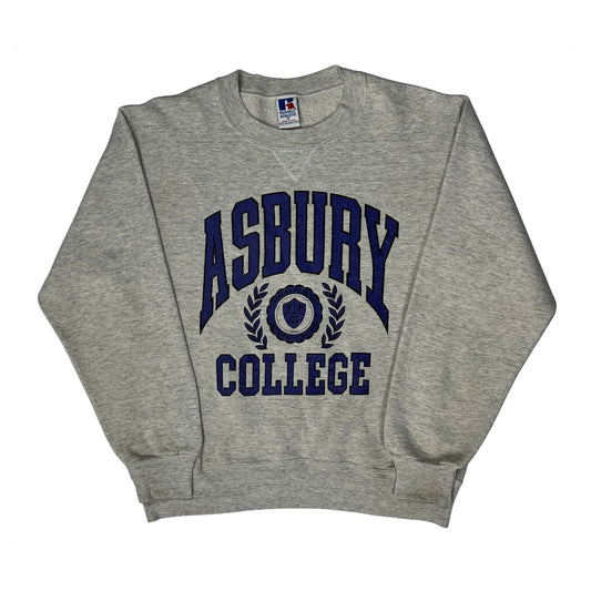 Made In USA Russell Athletic Asbury College Sweatshirt - Medium Grey Cotton Blend