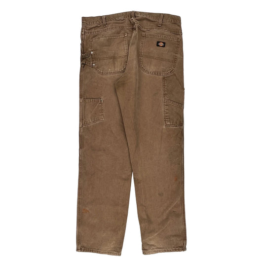 Dickies Carpenter Trousers - 36W 34L Brown Cotton