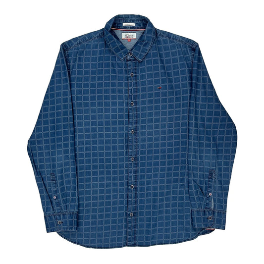 Tommy Hilfiger Denim Tommy Hilfiger Checked Denim Shirt - XL Blue Cotton
