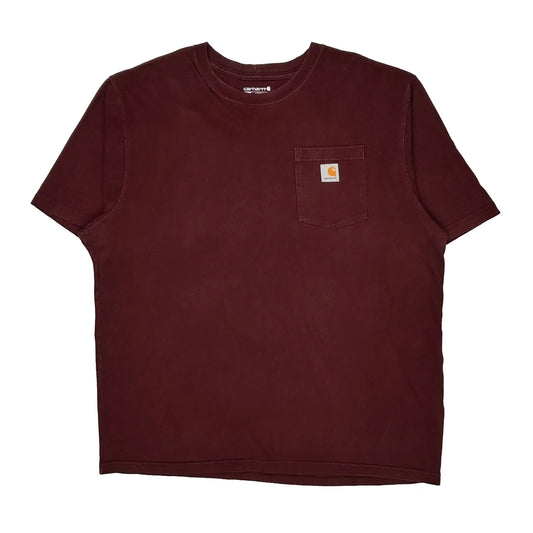 Carhartt T-Shirt - XL Burgundy Cotton