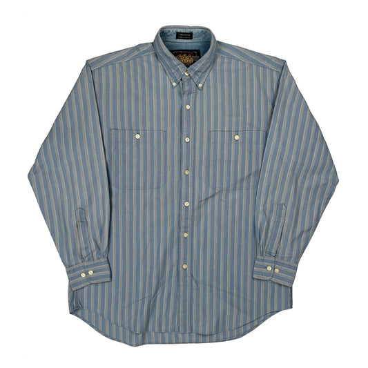 Ralph Lauren Striped Shirt - Large Blue Cotton