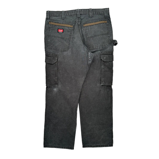 Wrangler Cargo Trousers - 34W 32L Grey Cotton