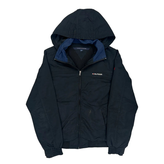 Vintage Tommy Hilfiger Windbreaker - Small Black Polyester