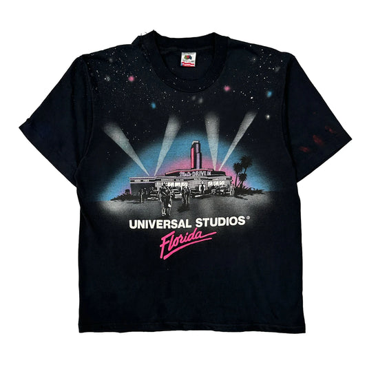 Vintage Universal Studios Florida Fruit Of The Loom Single Stitch T-Shirt - Large Black Cotton