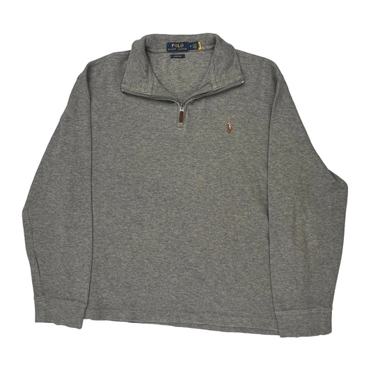 Polo By Ralph Lauren 1/4 Zip - Medium Grey Cotton