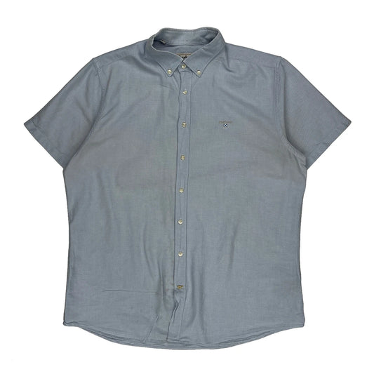 Barbour Short Sleeve Shirt - XL Blue Cotton