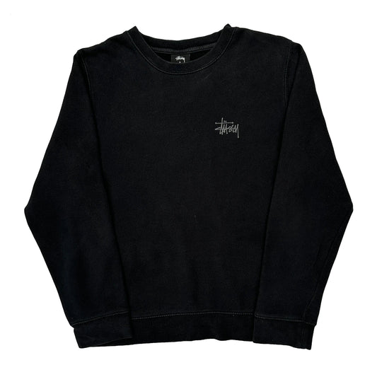 Stussy Spellout Sweatshirt - Medium Black Cotton