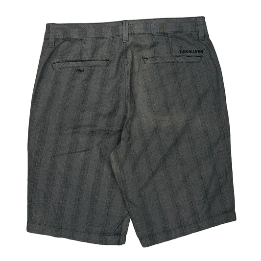 Quiksilver Pinstripe Shorts - 32W 10L Grey Cotton Blend