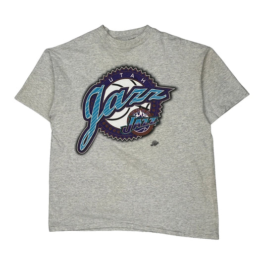 Utah Jazz Logo Athletics Nba T-Shirt - XL Grey Cotton