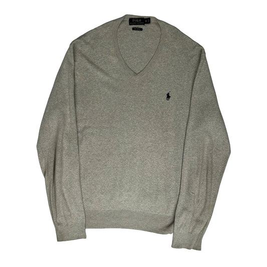 Polo By Ralph Lauren V-Neck Jumper - Medium Beige Cotton