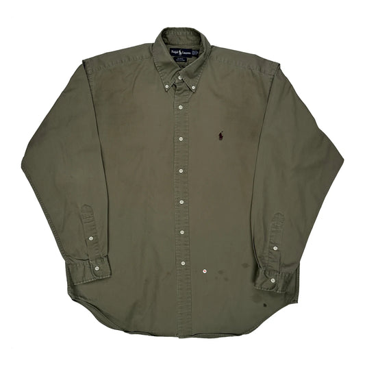 Blake Ralph Lauren Shirt - Large Green Cotton