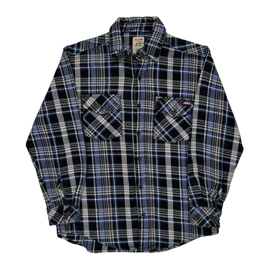Dickies Checked Flannel Shirt - Medium Black Cotton