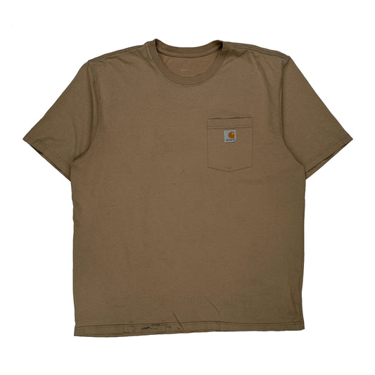 Carhartt T-Shirt - Large Brown Cotton