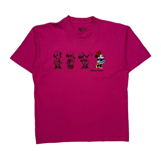 Vintage Minnie Mouse Disney Cartoon T-Shirt - XL Pink Cotton