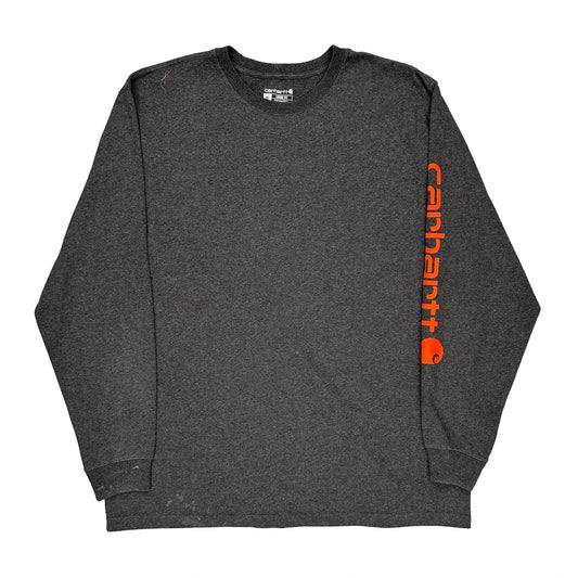 Carhartt Long Sleeve T-Shirt - XL Grey Cotton