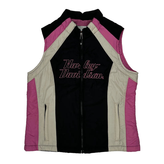 Harley Davidson Spellout Gilet - Medium Black Polyester