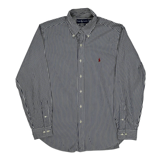 Ralph Lauren Striped Shirt - Large Black & White Cotton