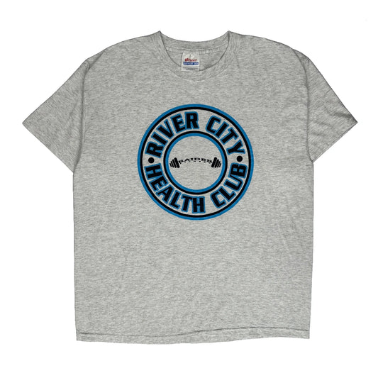 Hanes T-Shirt - Large Grey Polyester Blend
