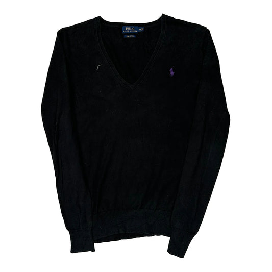 Polo By Ralph Lauren V-Neck Jumper - XS Black Cotton