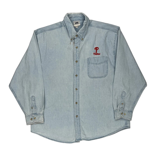 Philadelphia Phillies Lee Sport Denim Shirt - XL Light Wash Cotton