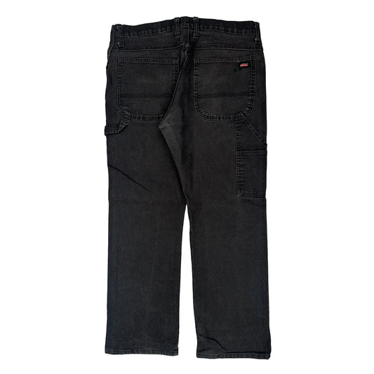 Dickies Double Knee Carpenter Trousers - 36W 29L Black Cotton