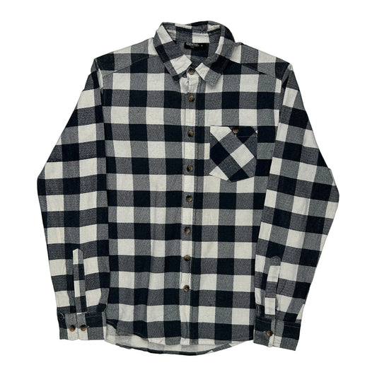 Identic Checked Flannel Shirt - Small Black & White Cotton
