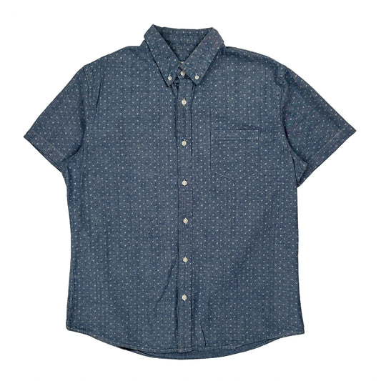 Vintage Lee Short Sleeve Shirt - Large Blue Cotton
