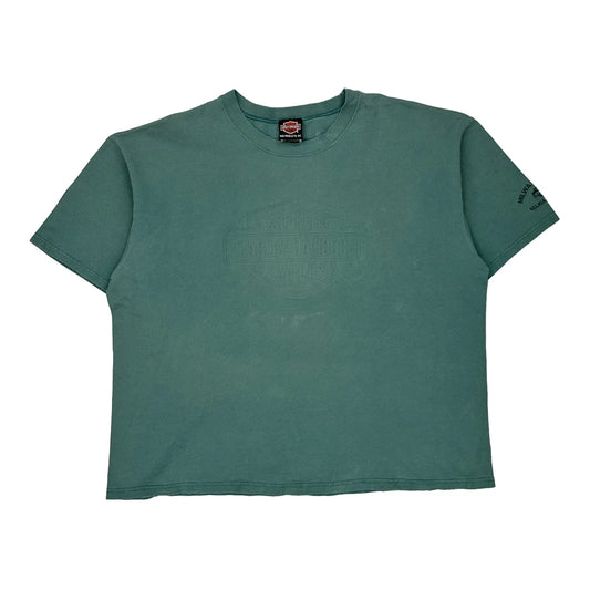 Motorcycles Harley Davidson Graphic T-Shirt - XL Green Cotton