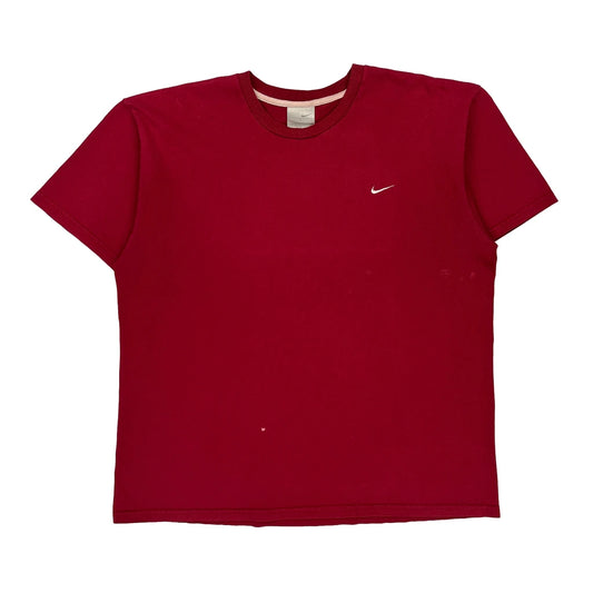 Nike T-Shirt - Large Red Cotton