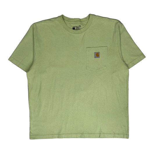 Carhartt T-Shirt - Large Green Cotton