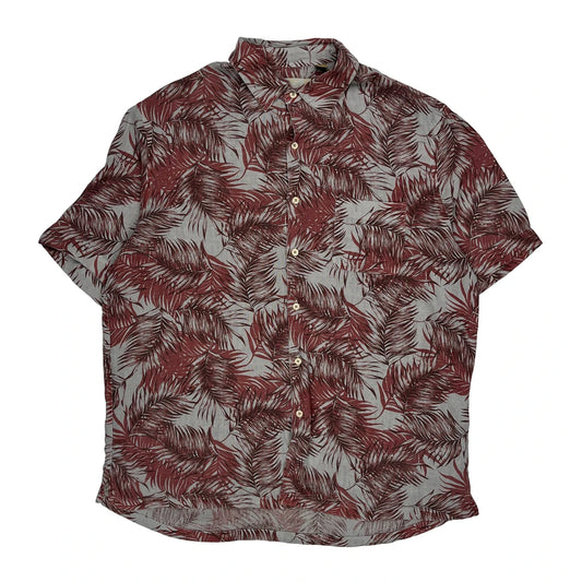 Tasso Elba Floral Hawaiian Shirt - Large Red Silk Blend